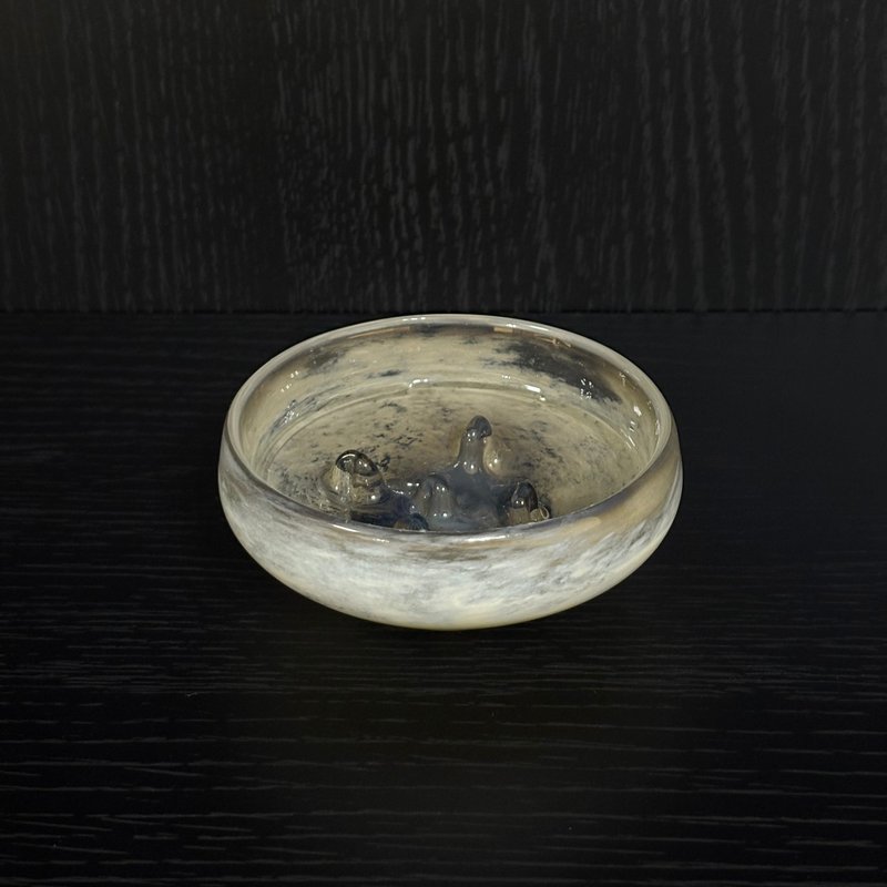 玻璃皂盤白米金屬感 - 碗 - 玻璃 