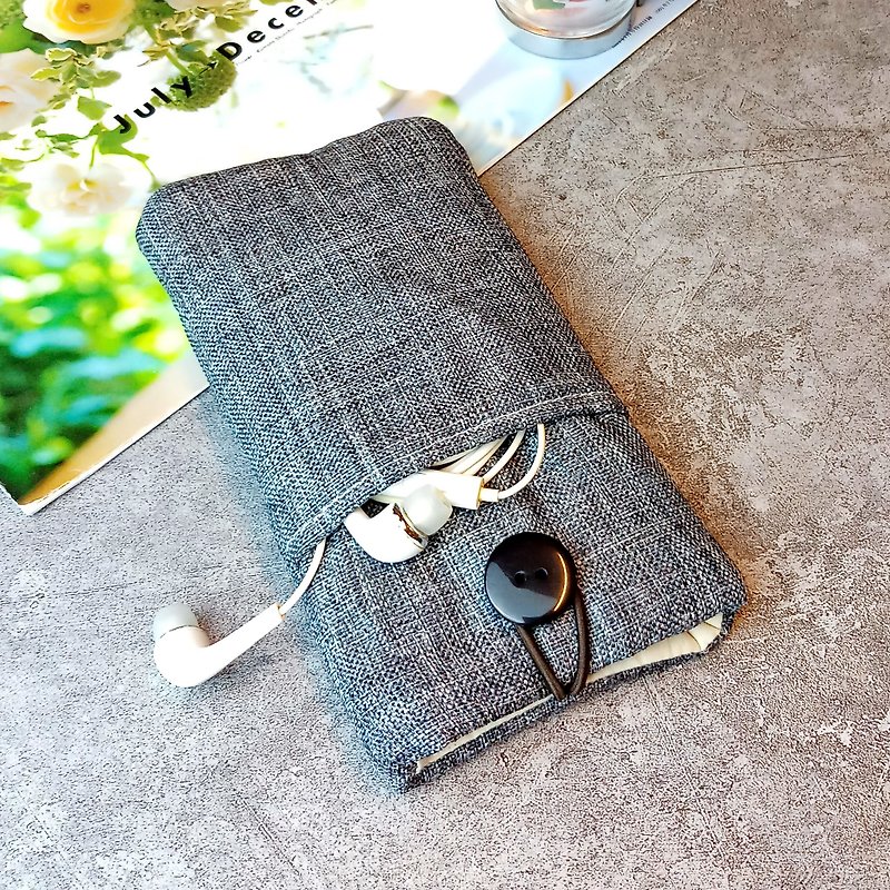 Customized phone bag, mobile phone bag, mobile phone protective cloth cover (P-231) 3 colors available - Phone Cases - Cotton & Hemp Gray