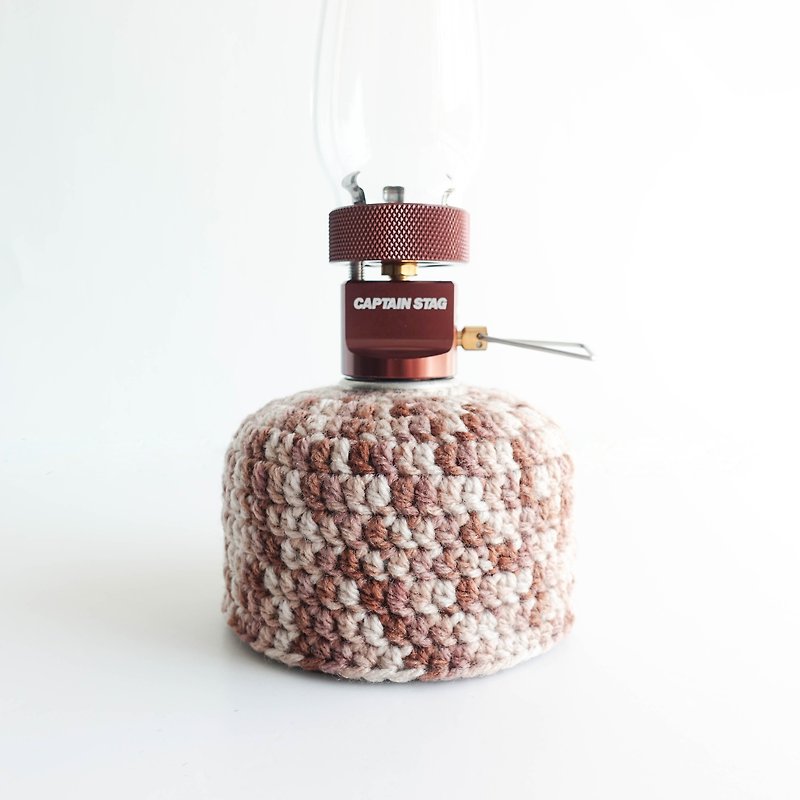 Crochet Camping Gas Canister Cover Warmer size 110 Brown - ชุดเดินป่า - ไฟเบอร์อื่นๆ สีนำ้ตาล