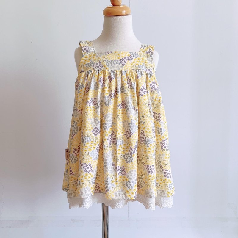 Small fresh dress-yellow garden - Skirts - Cotton & Hemp Yellow