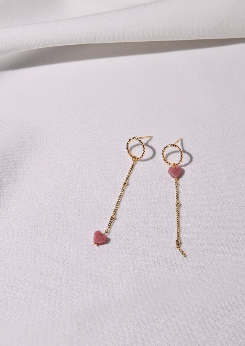 STERLING SILVER EARRINGS / ROSE Stone/ Sister JIEGEM'S JEWELRY - Earrings & Clip-ons - Semi-Precious Stones Pink
