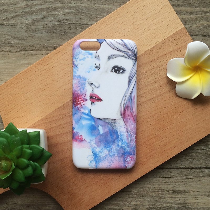 Romance Modern Girl illustration. Matte Case (iPhone, HTC, Samsung, Sony) - Phone Cases - Plastic Blue