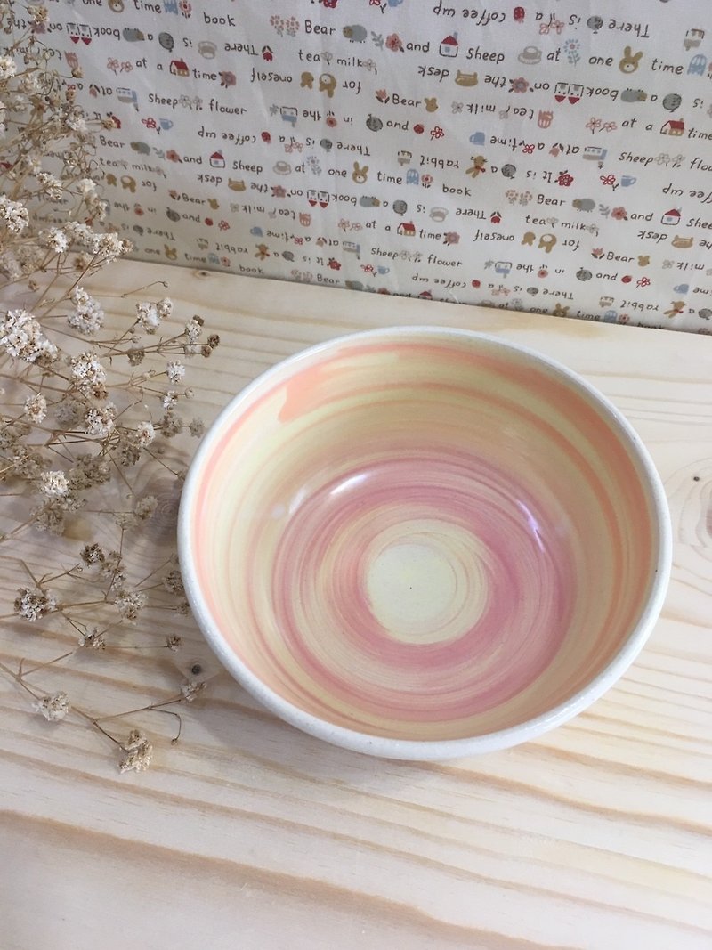色彩陶碗 - 碗 - 陶 粉紅色