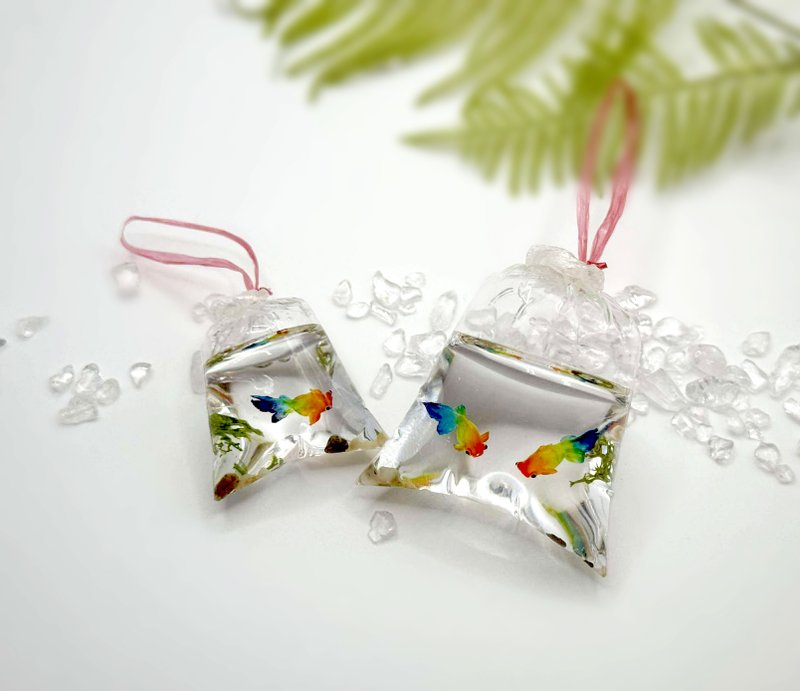 迷你金魚袋  - 彩虹金魚  療癒擺飾 - 擺飾/家飾品 - 其他材質 多色