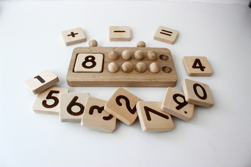 テンカウント-モンテッソーリのおもちゃ、数学の操作、木製のホームスクーリングのおもちゃ、幼稚園 - 知育玩具・ぬいぐるみ - 木製 ゴールド