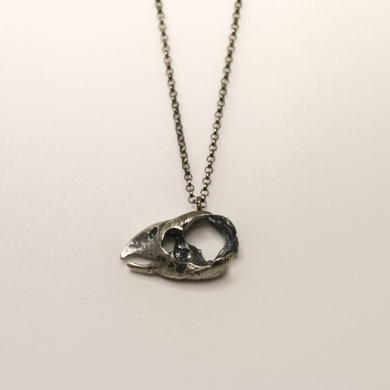 Bird Skull Necklace - สร้อยคอ - เงินแท้ สีเงิน