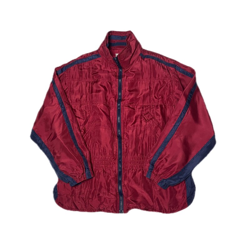 Vintage 90s red and blue stitched silk sports jacket - Men's Coats & Jackets - Nylon White