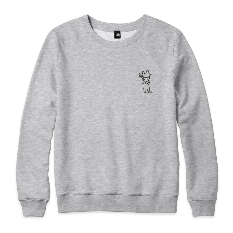 Piggy piggy lift - dark gray Linen- neutral version University T - Men's T-Shirts & Tops - Cotton & Hemp Gray