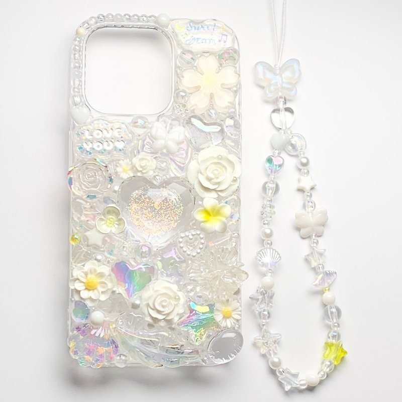 Glitter heart decoden phone case - 手機殼/手機套 - 樹脂 多色