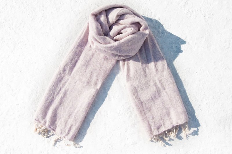 Pure wool shawl / knit scarf / knitted shawl / blanket / pure wool scarf / wool shawl - mud - Knit Scarves & Wraps - Wool Purple