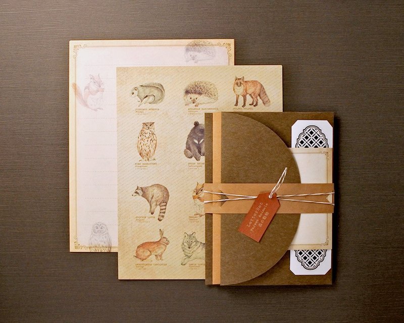 Forest animal encyclopedia style letter set - Envelopes & Letter Paper - Paper Orange