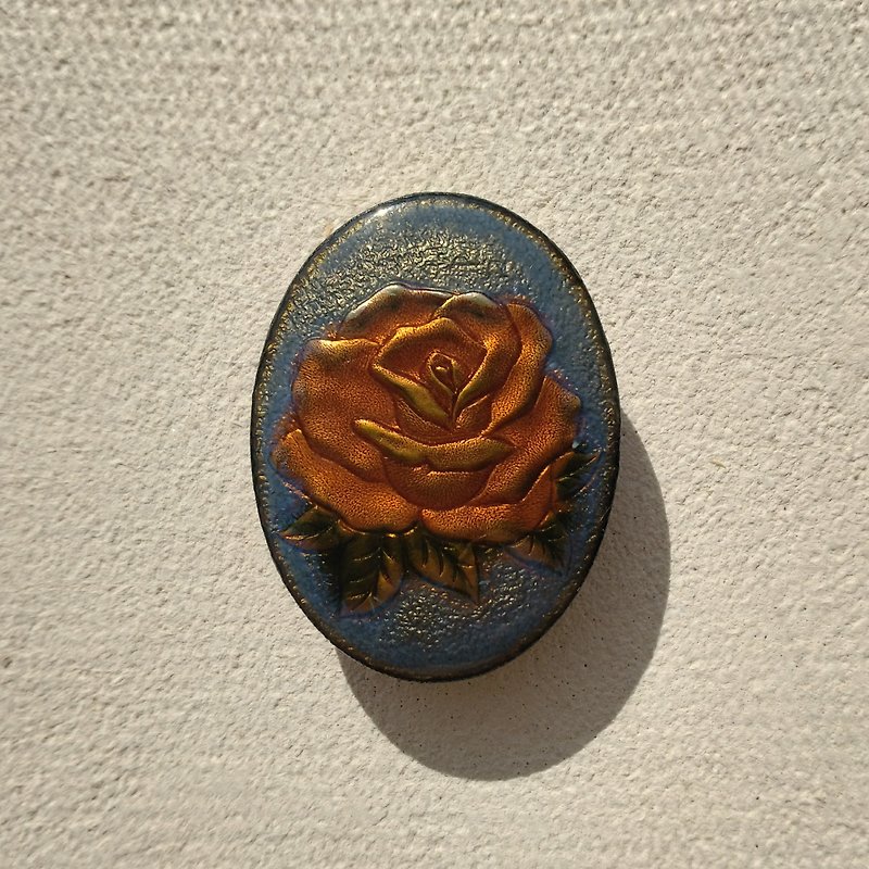 Japanese traditional crafts, cloisonné enamel brooch, yellow rose, luxury gift - Brooches - Enamel Yellow