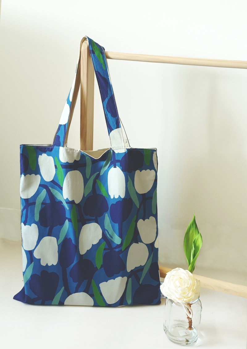 ラージロープ麻袋/イン・ザ・ガーデン/クリームグリーン/ポルカドット - ナップサック - コットン・麻 レッド