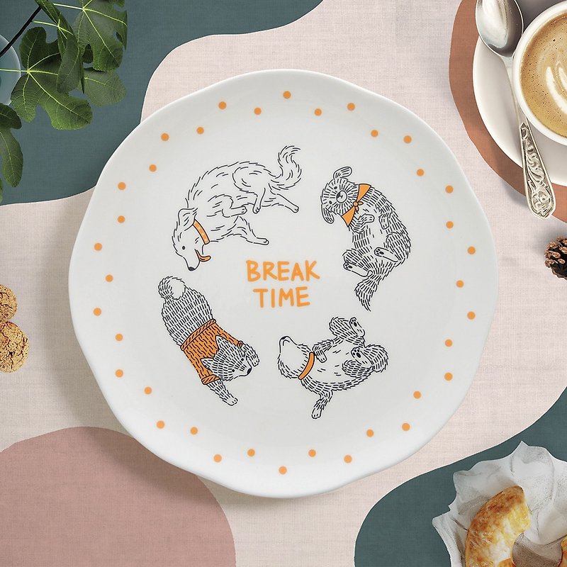 Break Time (8 inch plate) - Plates & Trays - Porcelain White