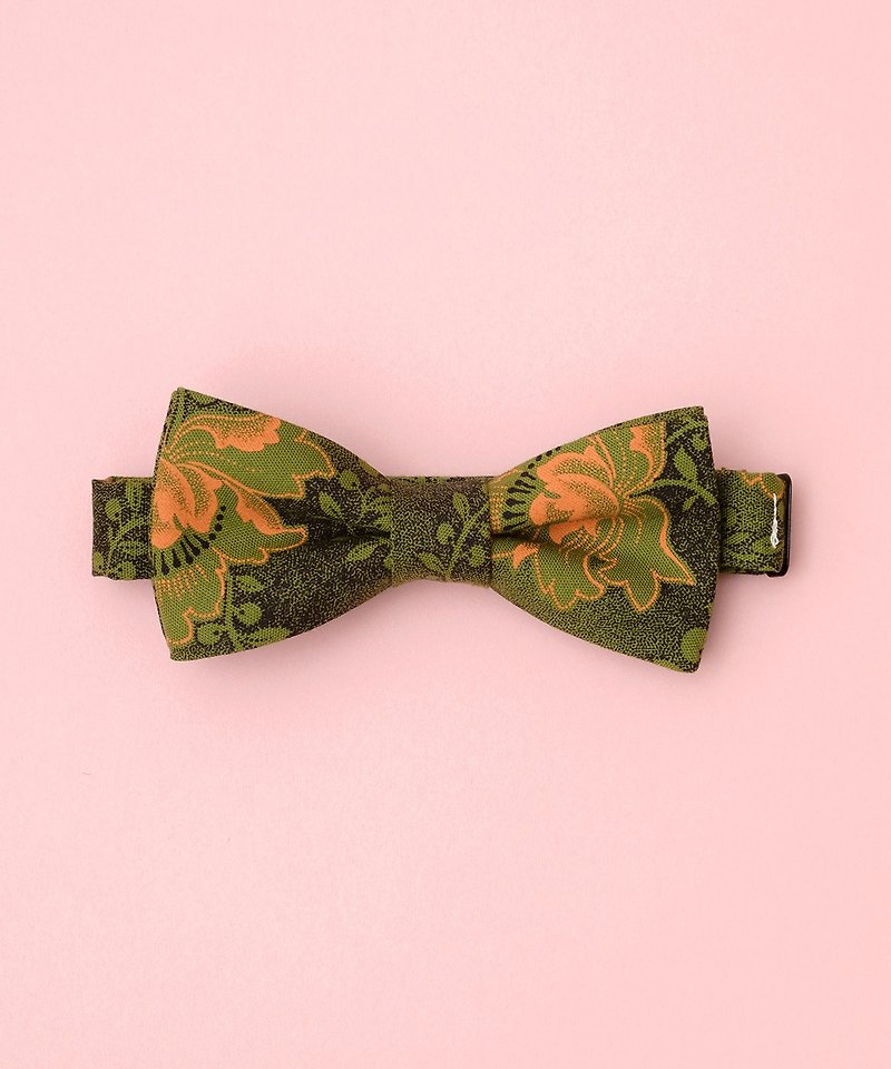 African shweshwe bow tie - Ties & Tie Clips - Cotton & Hemp Green