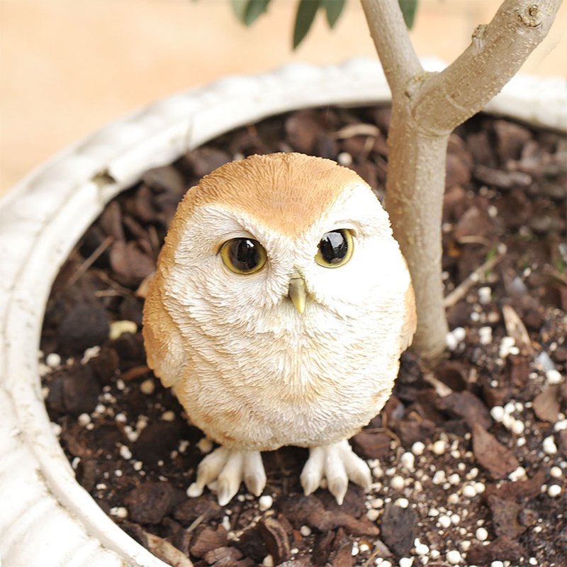 Devalier ca223 [Genuine Product] Owl Figurine Owl Resin Gift Cute Birthday Present - Items for Display - Resin Gold