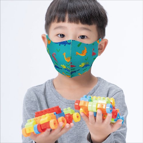 Prodigy 波特鉅 兒童-淘氣恐龍-3D立體透氣抗菌口罩1入