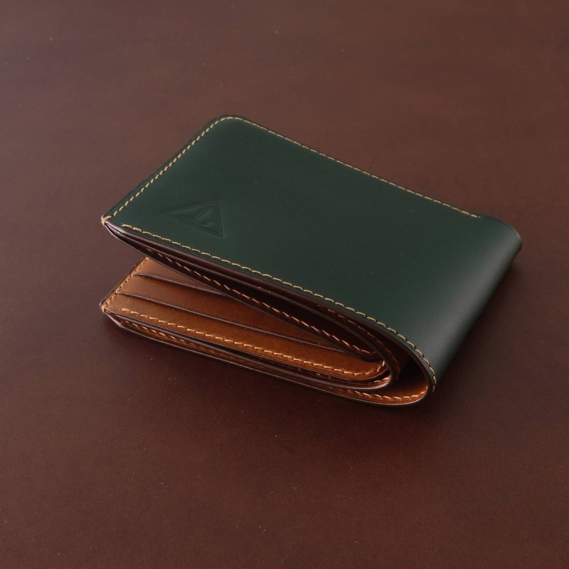 Handmade BUTTERO leather men's bifold wallet - 長短皮夾/錢包 - 真皮 多色
