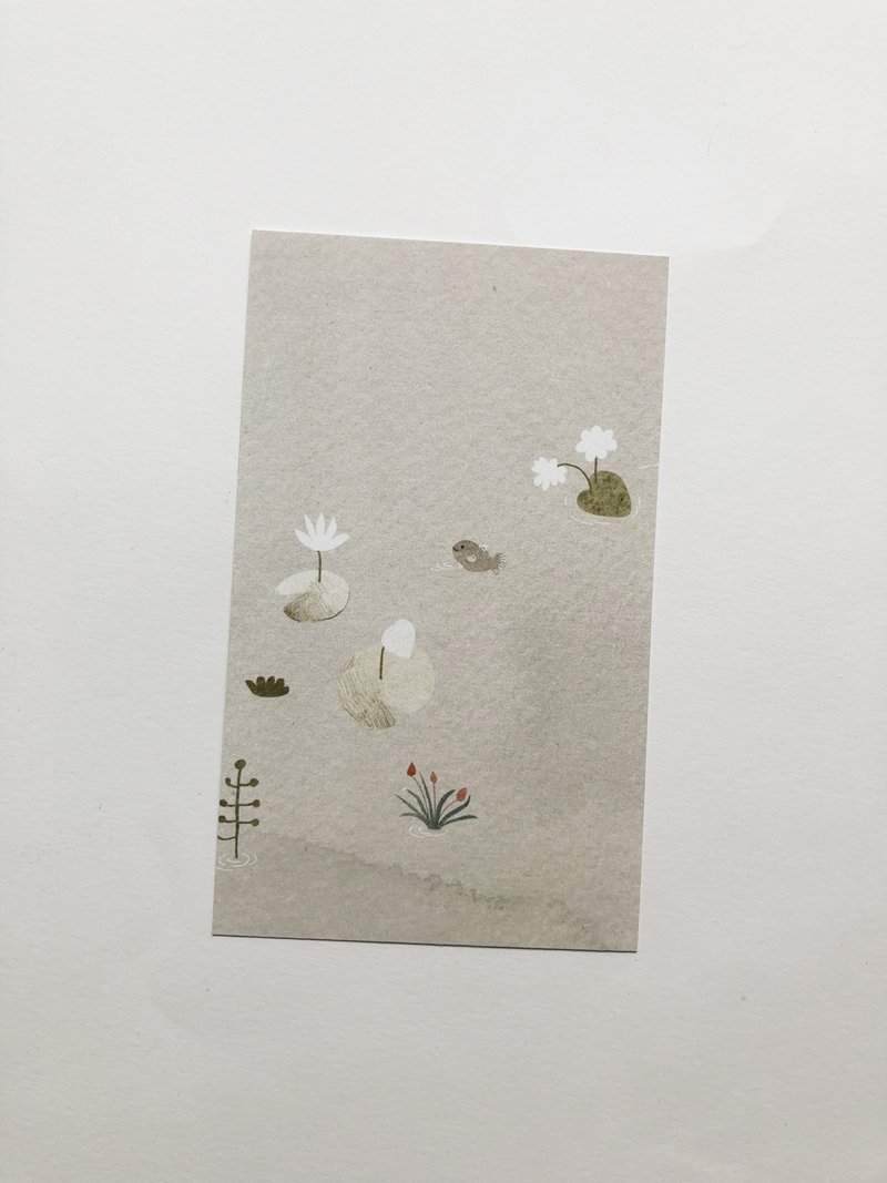 tiny fish 9cm x 15cm notecard - 卡片/明信片 - 紙 