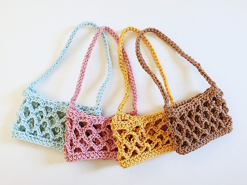 Easy Crochet Bottle Cover workshop - 飲料提袋/杯袋/杯套 - 繡線 多色
