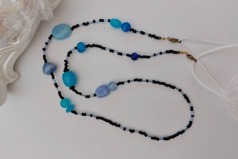 Earth Immortal L'IMMORTEL One thing, one shot, mask chain, glasses chain, dual-use chain, blue line - Lanyards & Straps - Other Materials Blue