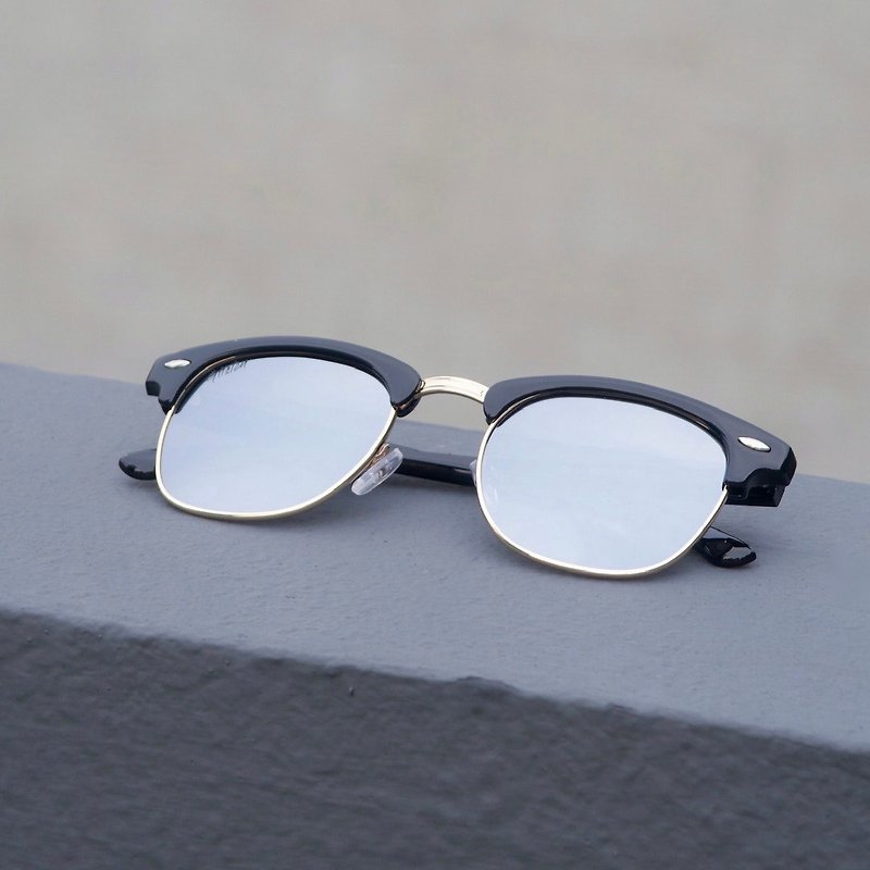 【免運費】Arden 偏光銀色鏡面半框墨鏡 - 香港原創 - 太陽眼鏡/墨鏡 - 其他材質 銀色