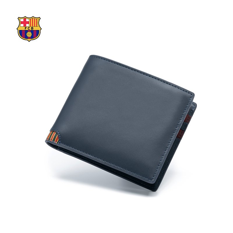 FC Barcelona Slim Wallet - กระเป๋าสตางค์ - หนังแท้ สีน้ำเงิน