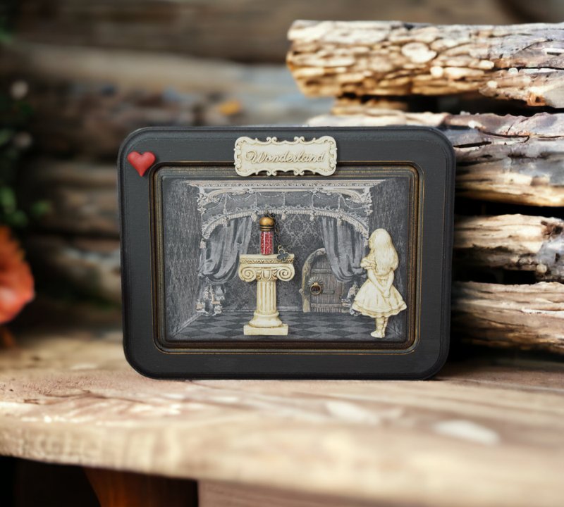 Alice in Wonderland wood panel Wall home decor Kids room decor Housewarming Gift - Wall Décor - Wood Black