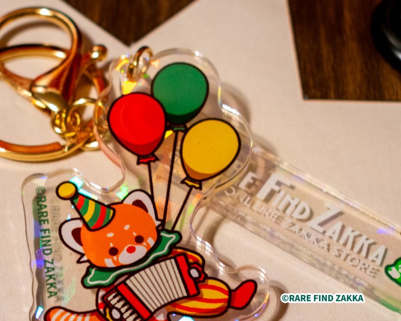 RFZOG Acrylic Keychain The Fuzzy Tails Circus Red Panda Accordion Serenade - ที่ห้อยกุญแจ - อะคริลิค สีเขียว