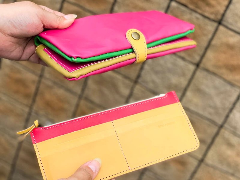 F-PLUMP Auspicious Nanairo MIX full plump wallet Kyun for a plump feeling FPW-PGOP-RYKY-P - Wallets - Genuine Leather Pink