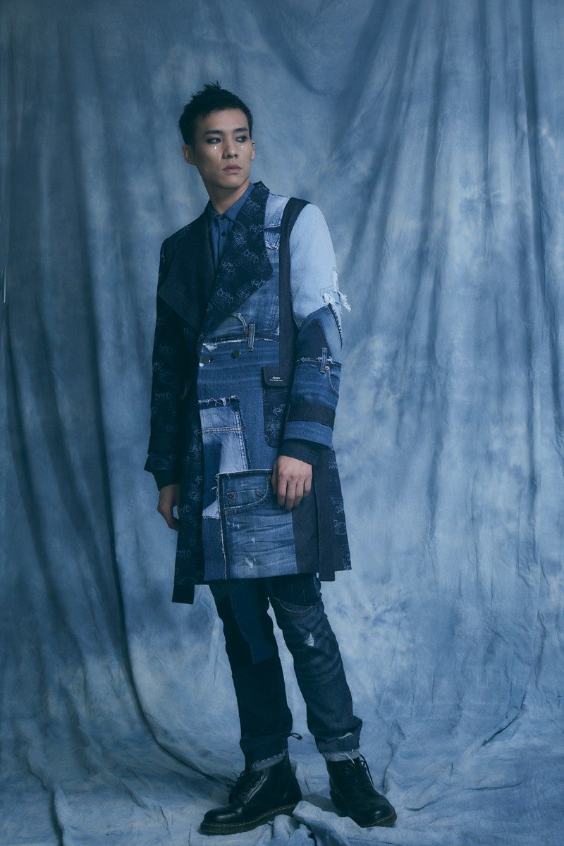 2023 ICIF【Story Wear】Handmade Denim Pattern Stitching Coat - Men's Coats & Jackets - Other Materials 