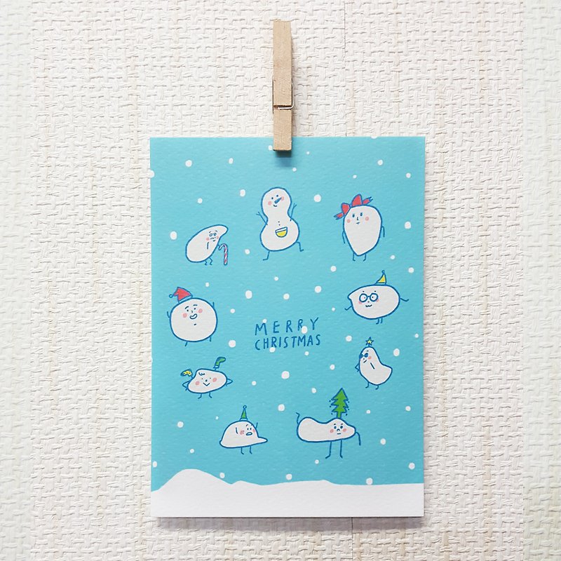 クリスマスバクテリア/マガイのポストカード - カード・はがき - 紙 ブルー