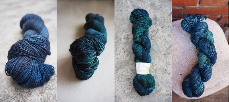 Hand dyed the line. Custom combination (7 twist) - Knitting, Embroidery, Felted Wool & Sewing - Wool 
