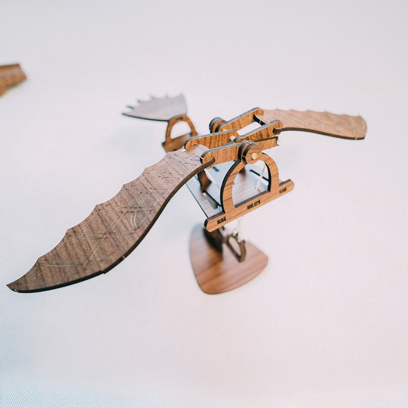 [DIY Handmade] Da Vinci Manuscript Model-Ornithopter Wooden Model Christmas Gift - Wood, Bamboo & Paper - Wood Brown