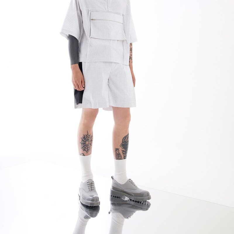 Side color strappy shorts - Unisex Pants - Cotton & Hemp White