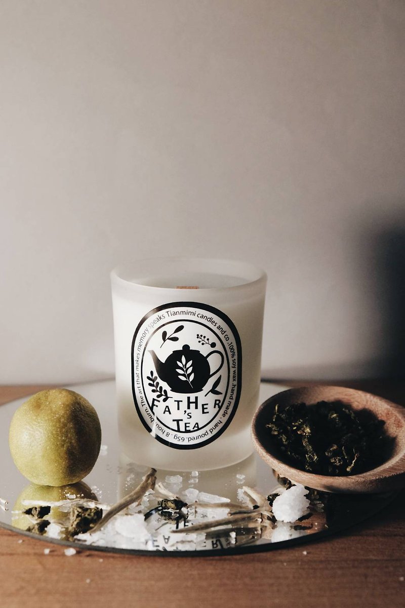 ソイワックスキャンドル 父のお茶の香り - キャンドル・燭台 - エッセンシャルオイル ホワイト