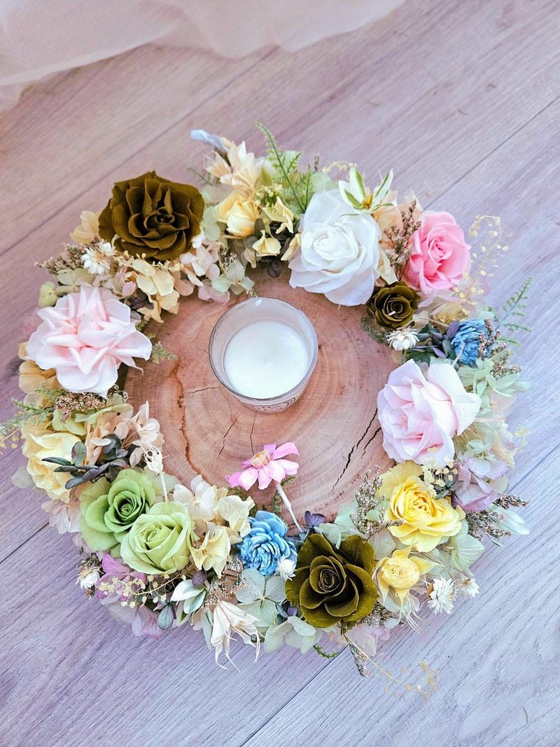 【日本永生花】不凋花玫瑰花圈 可客製花色 聖誕禮物 交換禮物 - 乾燥花/永生花 - 植物．花 