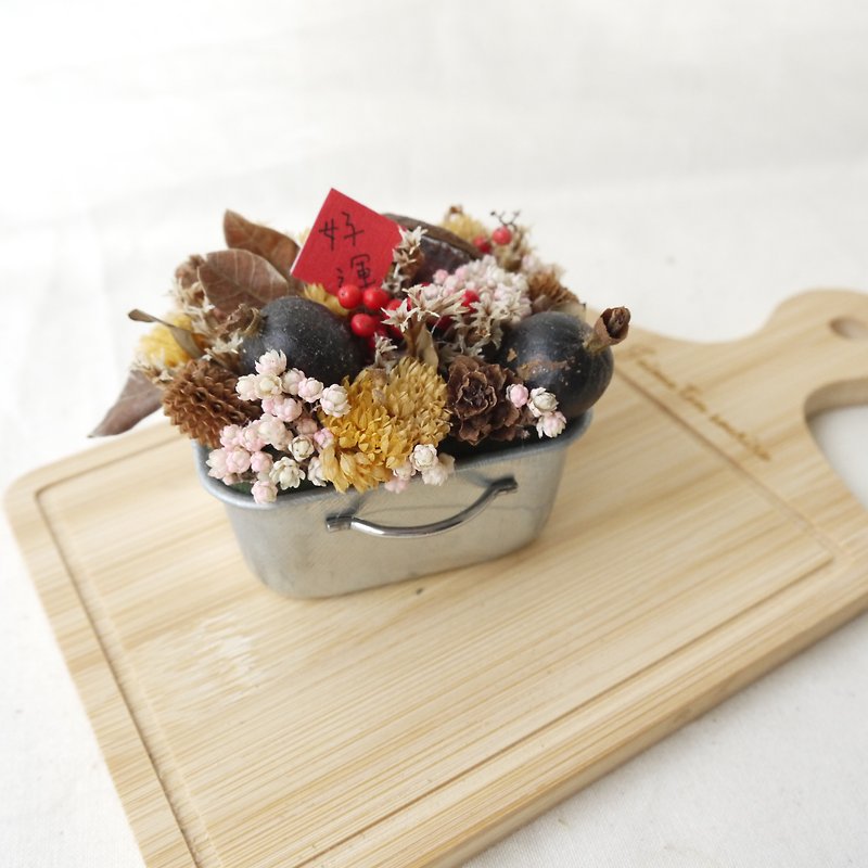 [Bring good luck] tinplate dry table flower decoration - ตกแต่งต้นไม้ - พืช/ดอกไม้ สีเงิน