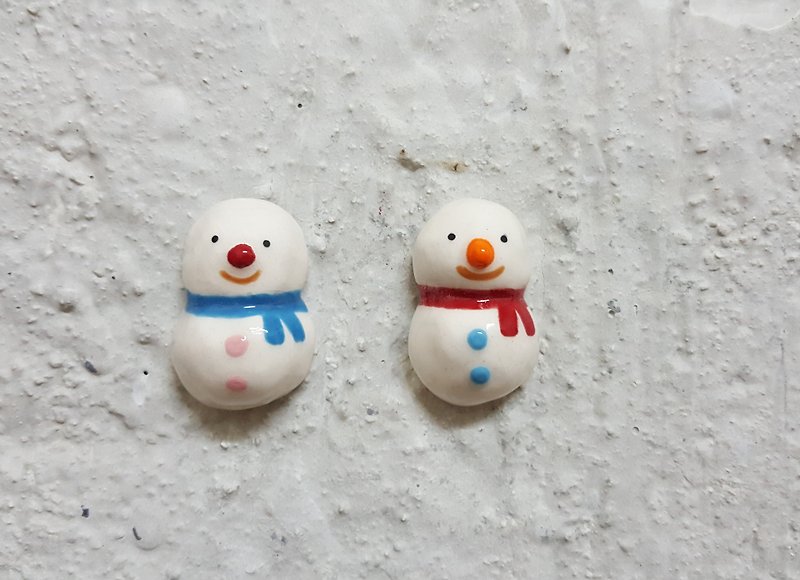 [Exchange Gift] Little Snowman Chopsticks Holder (Free Box + Free Shipping) - ตะเกียบ - ดินเผา หลากหลายสี