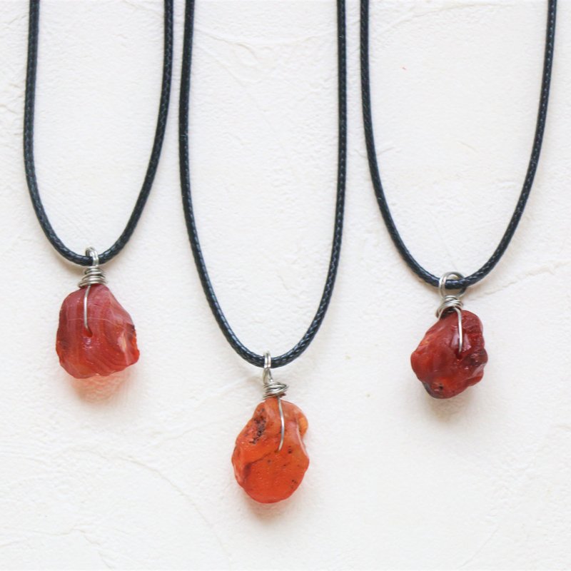 Carnelian necklace - crystal cord necklace - Necklaces - Gemstone Red