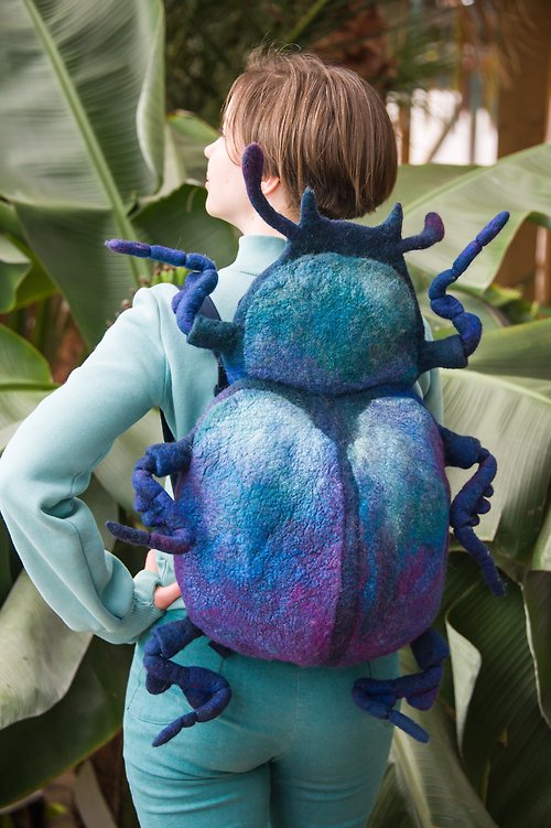 Winged Studio The Beetle Backpack, unusual wool bag