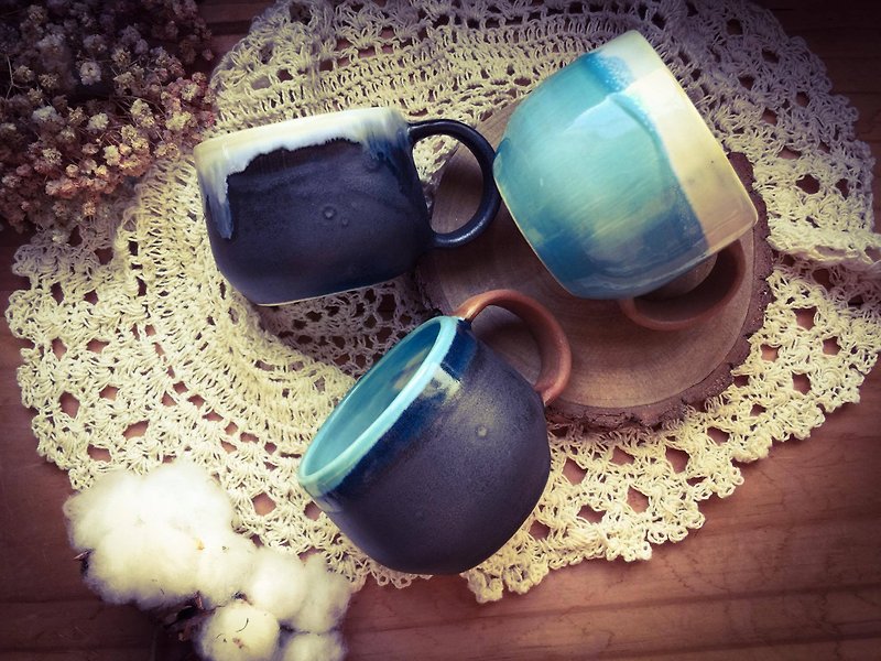 湛藍-手感馬克杯(小) - 咖啡杯/馬克杯 - 陶 