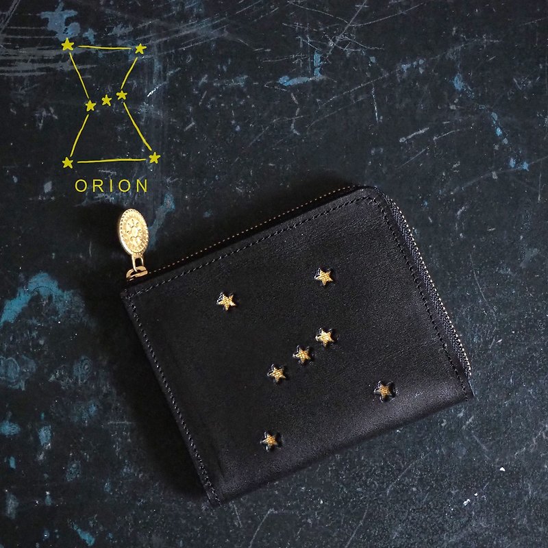 L-shaped Zipper Wallet / ORION Black ILL-1160 - กระเป๋าสตางค์ - หนังแท้ สีดำ