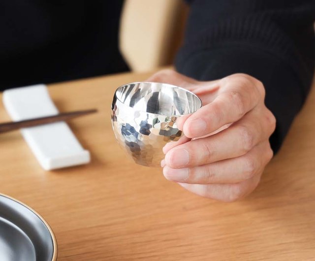 東京銀器森銀器製作所纯银酒杯标准锤目纹傳統工藝品金屬MUKU工房