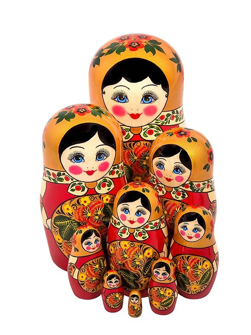 Siberian shop Russian Doll matryoshka Khokhloma painting