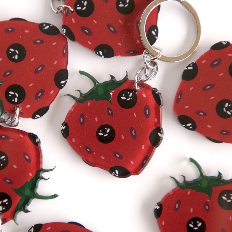 Sweniverse壓克力吊飾 | 草莓星球款 - 鑰匙圈/鎖匙扣 - 塑膠 紅色
