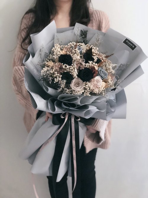 原點花藝設計 / Yuan's Flower 情人節花束 畢業花束 生日禮物 永生大花束 韓式綁花 黑玫瑰 繽紛
