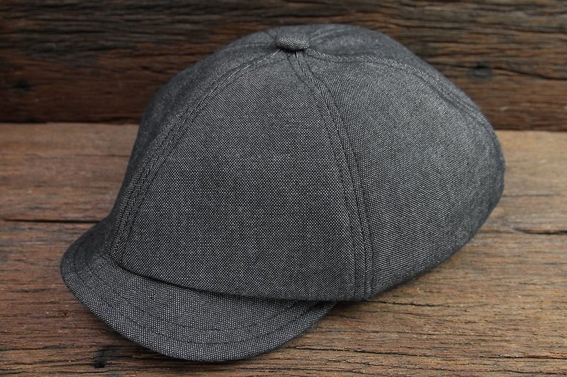 Oxford cloth retro newsboy hat - หมวก - ผ้าฝ้าย/ผ้าลินิน 