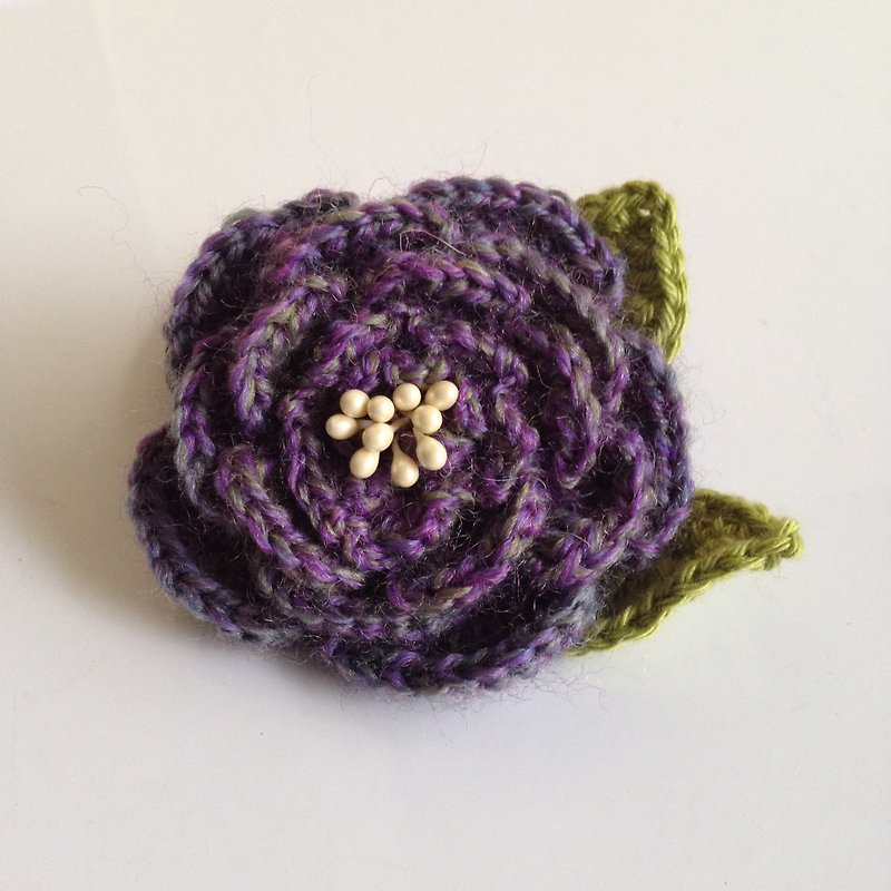 Xiao fabric - Spring Garden / hand-woven purple camellia hair accessories / bracelet - Hair Accessories - Wool Blue