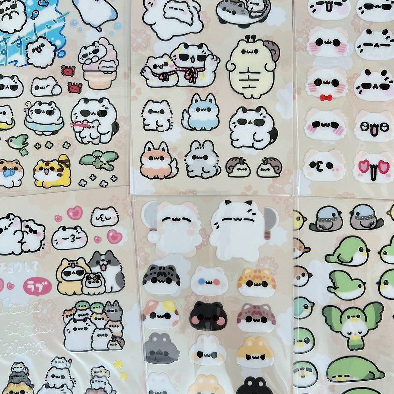 Bad Cat and Furry Cat-Crystal transfer stickers (nine styles in total) - Stickers - Other Materials 